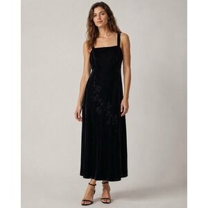 Morgan and Co Black Maxi Dress 15 Vintage Evening Formal Gown Special Occasion